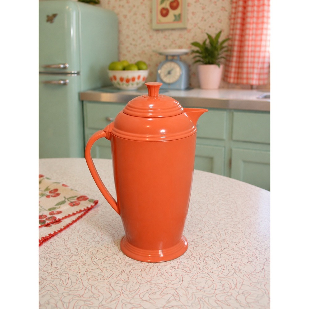 Vintage & Retired Fiesta Persimmon Plastic Thermos Carafe By HOMER LAUGHLIN